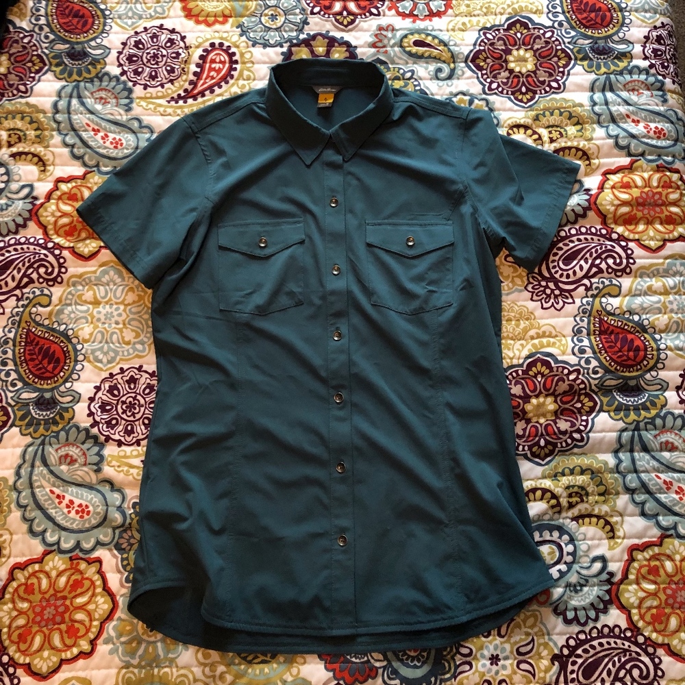 Eddie Bauer Women's Turquoise Blouse